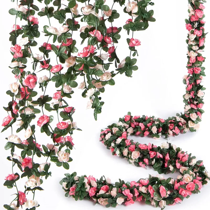 Artificial Rose Vine Artificial Decorative Plant Silk Flowers         