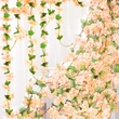 Artificial cherry blossom flower vine with leaves 18YHT