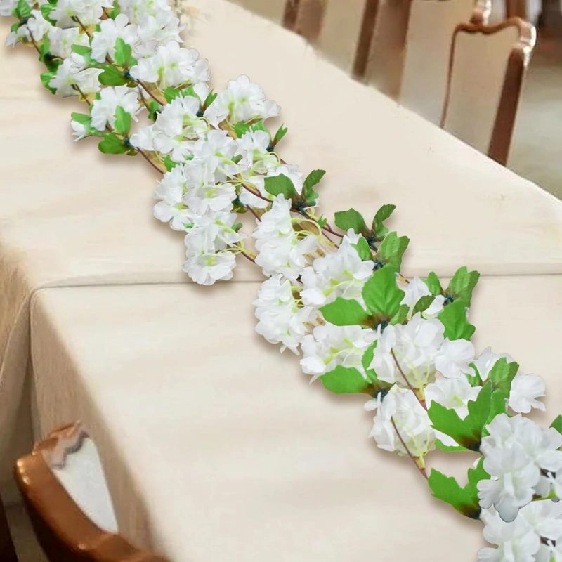 Artificial cherry blossom flower vine with leaves 18YHT