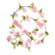 Artificial cherry blossom flower vine with leaves 18YHT