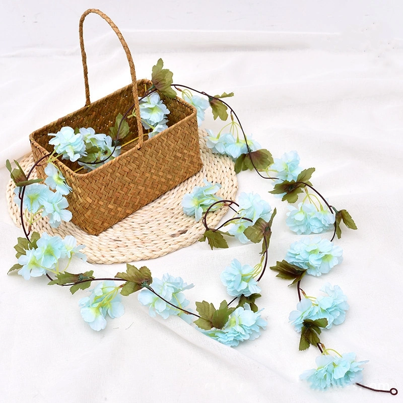 Artificial cherry blossom flower vine with leaves 18YHT