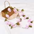 Artificial cherry blossom flower vine with leaves 18YHT