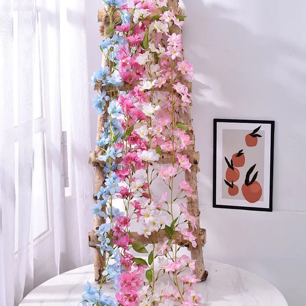 Artificial Jasmine Flower Vine Decorative Plant Silk Flowers         