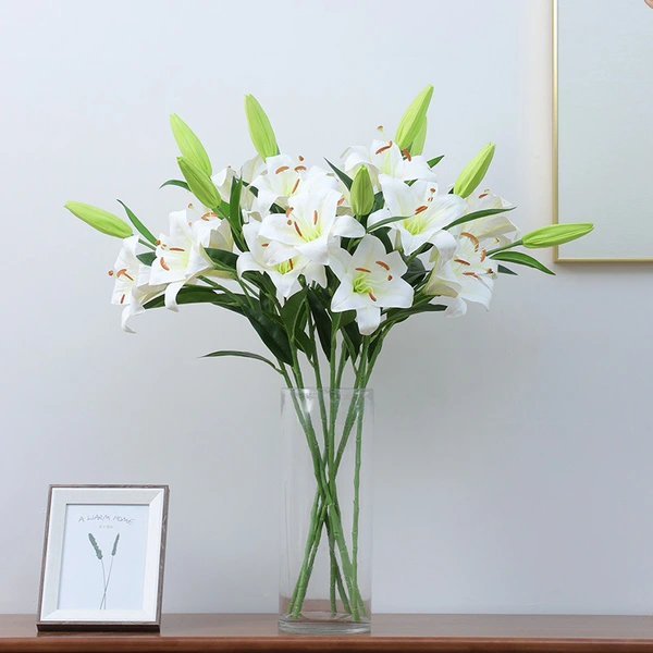 Artificial real touch lily flower for wedding home decoration