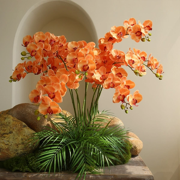 Artificial 9 heads Real Touch Orchids Flower Home Wedding Decoration 