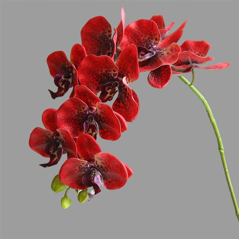 Artificial 9 heads Real Touch Orchids Flower Home Wedding Decoration 