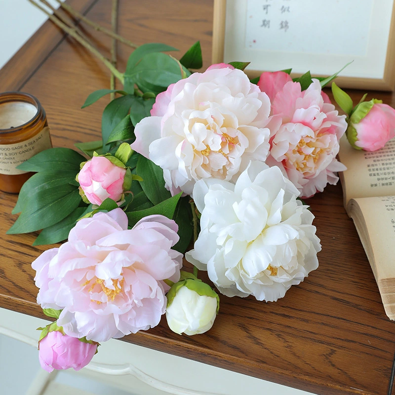 Artificial peony flower fabric pink flower for home hotel wedding decoration