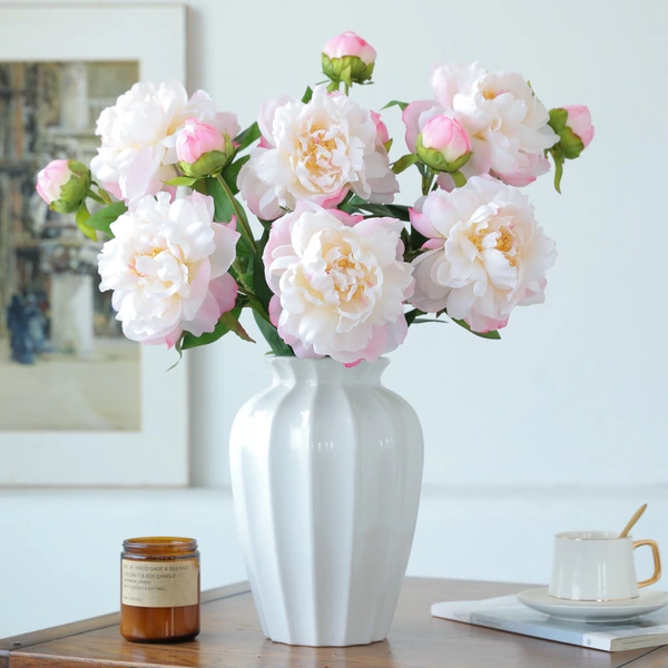 Artificial peony flower fabric pink flower for home hotel wedding decoration