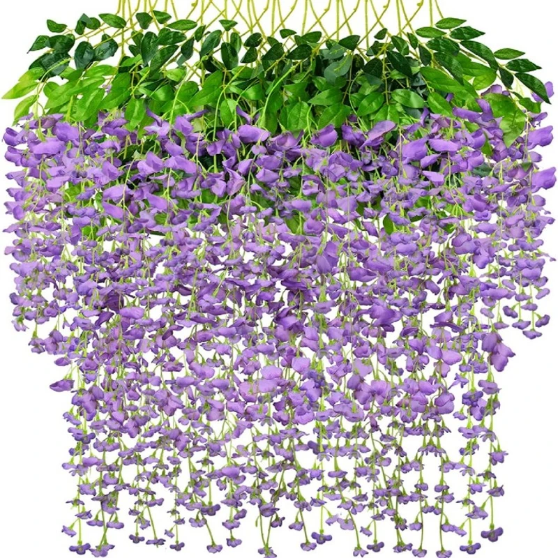 Artificial Wisteria Hanging Flowers Fake Wisteria Flowers 