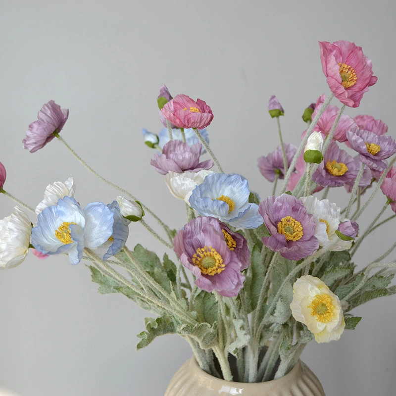 artificial poppy flower for home wedding decoration