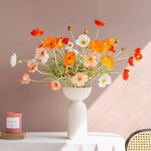 artificial poppy flower for home wedding decoration
