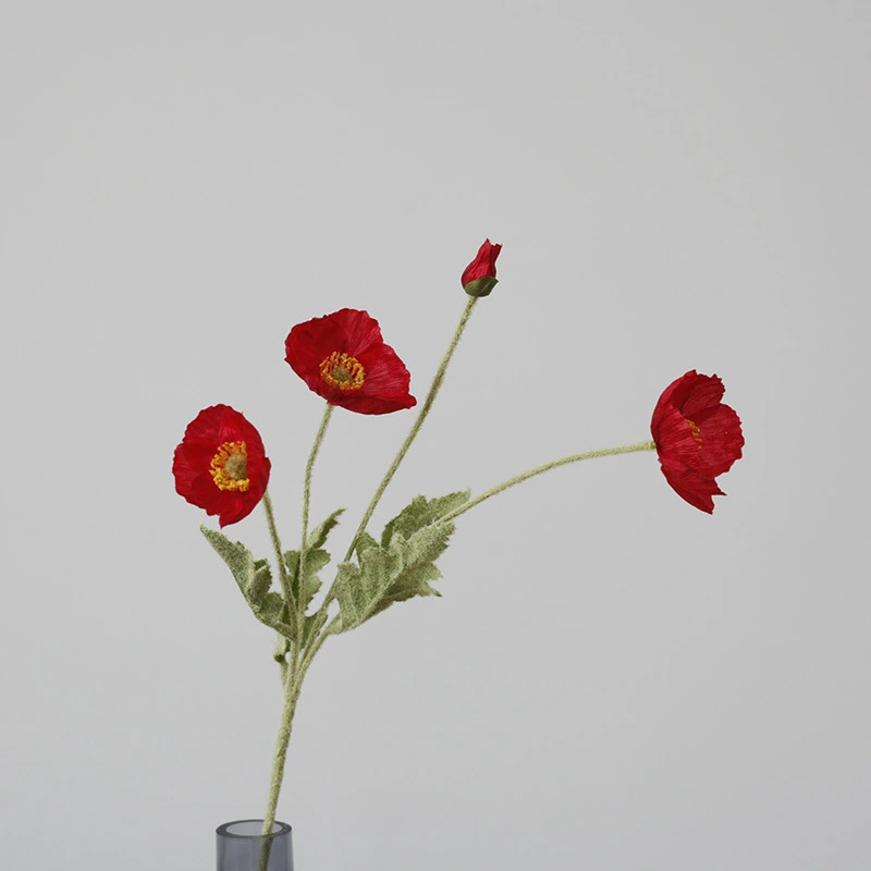 artificial poppy flower for home wedding decoration