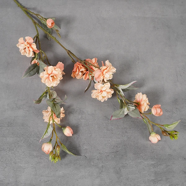 High Quality Artificial Silk Flowers Fake Camellia Long Branch Wedding Arch Party Backdrop Home Wall Outdoor Garden Decor