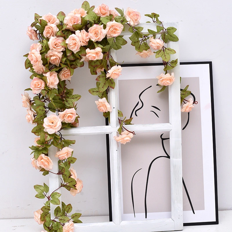 Silk Artificial Rose Vine Hanging Flowers for decoration