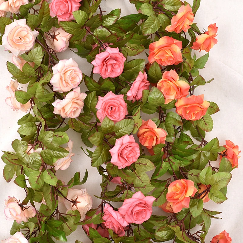 Silk Artificial Rose Vine Hanging Flowers for decoration