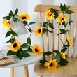 Yellow Sunflower Vine Hanging Artificial Flowers 