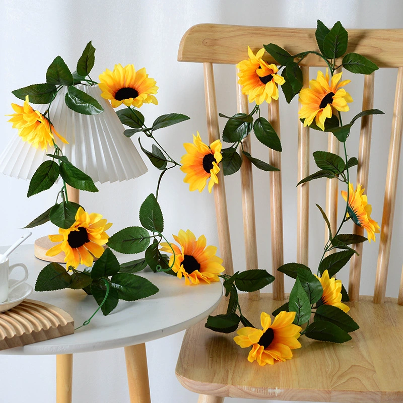 Yellow Sunflower Vine Hanging Artificial Flowers 