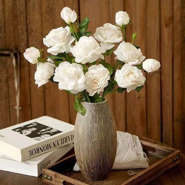 High simulated dried rose flower