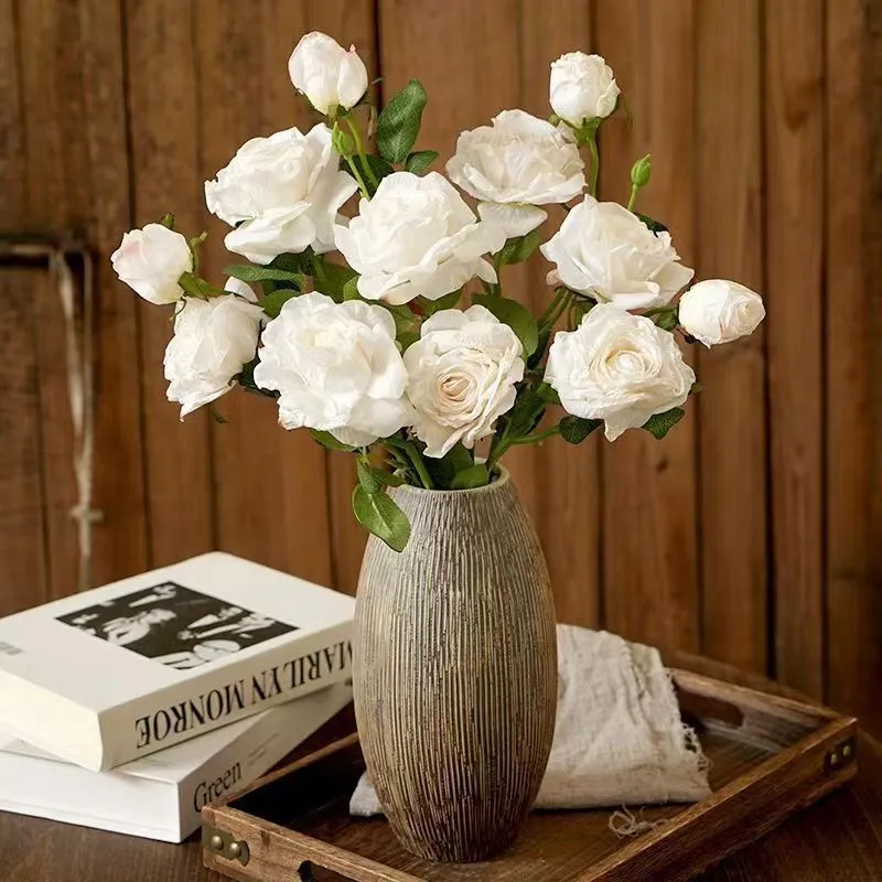 High simulated dried rose flower