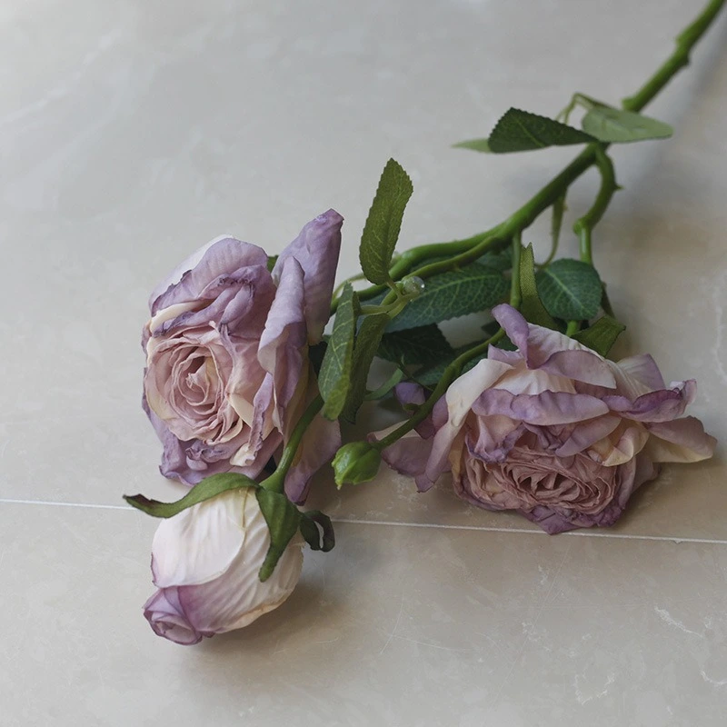 High simulated dried rose flower