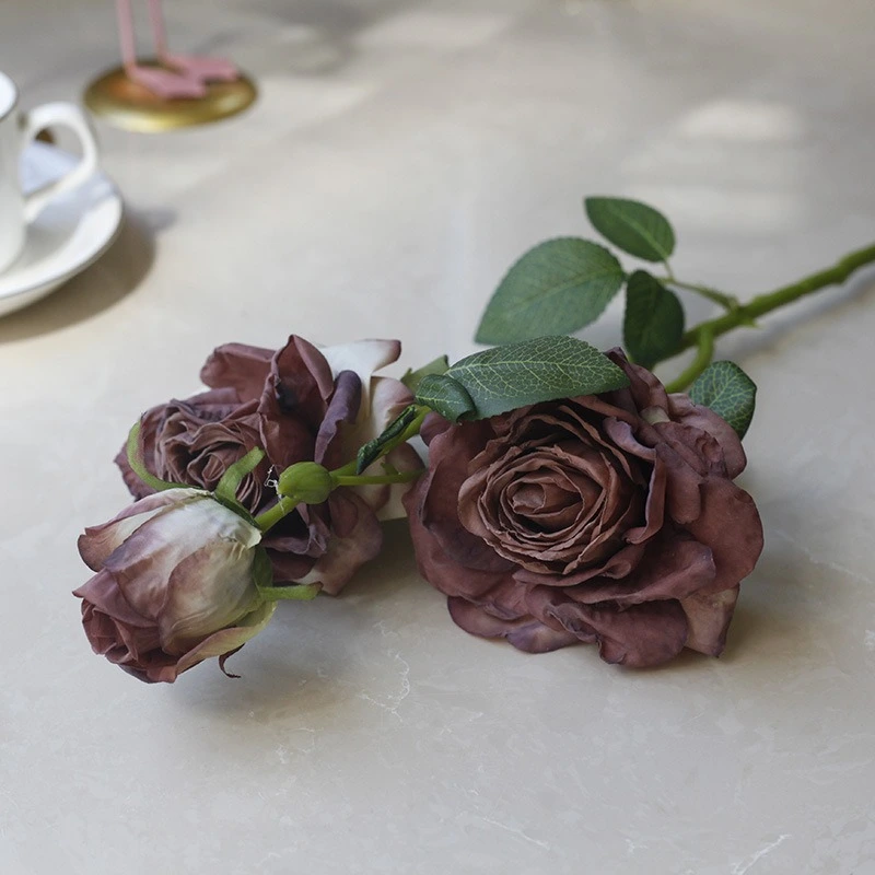 High simulated dried rose flower