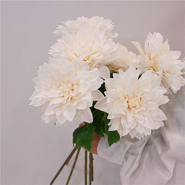 High quality hand feel moisturizing dahlia real touch artificial flowers wedding decoration bridal bouquet home room ornaments party floral 