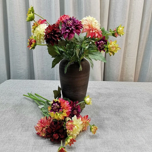 High quality 2 heads artificial hand feel moisturizing dahlia flower for event wedding party home dacoration