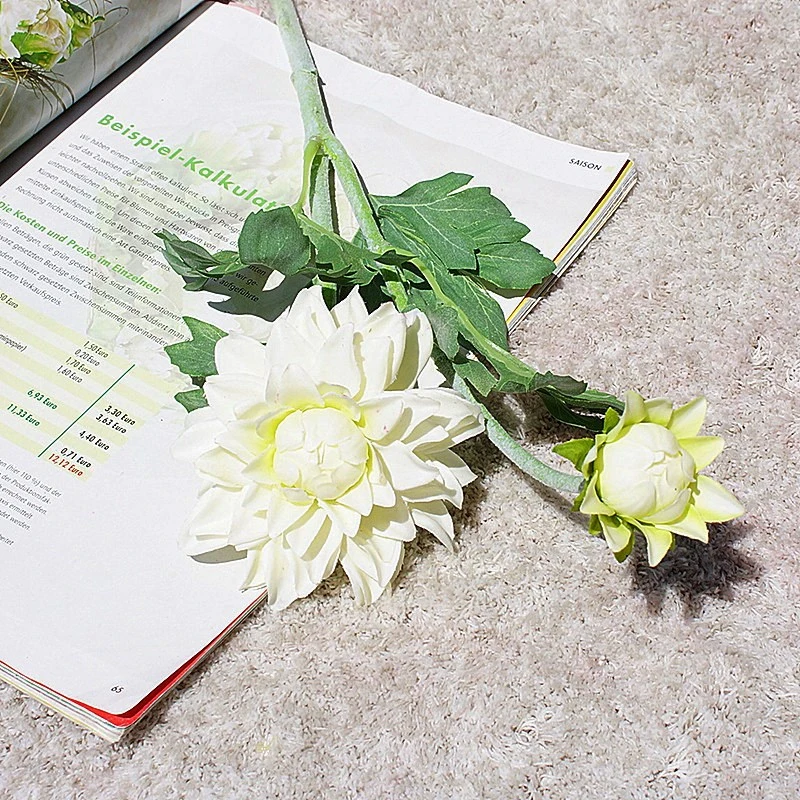 High quality 2 heads artificial hand feel moisturizing dahlia flower for event wedding party home dacoration