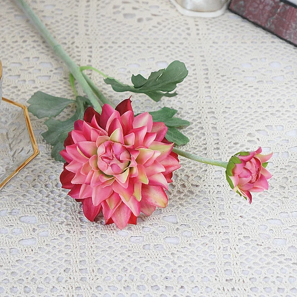 High quality 2 heads artificial hand feel moisturizing dahlia flower for event wedding party home dacoration