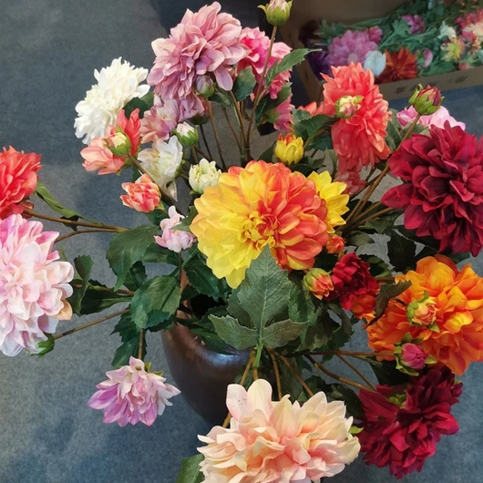 High quality Artificial moisturizing 5 heads dahlia flower for event party wedding home decoration CBSGDLH5T