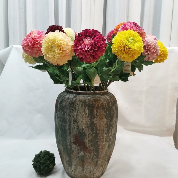 High quality moisturizing hand feel round head artificial dahlia flower for event party home wedding decoration