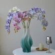 High quality 9heads butterfly orchid phalaenopsis latex artificial flowers dining table decoration wedding party home decor floral