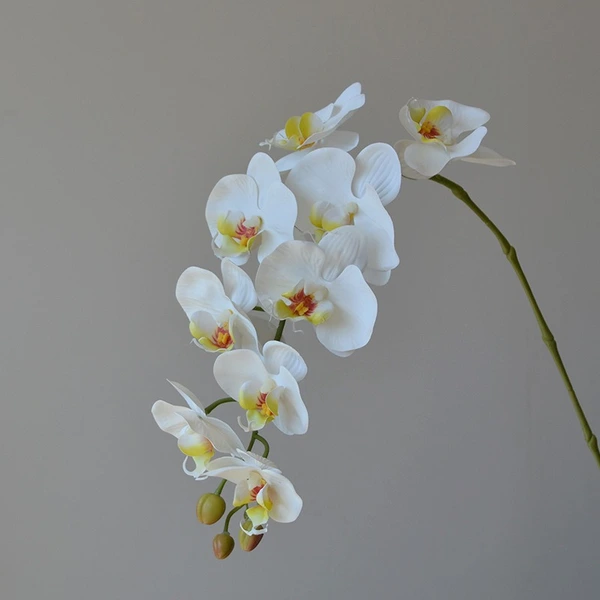 High quality 9heads butterfly orchid phalaenopsis latex artificial flowers dining table decoration wedding party home decor floral