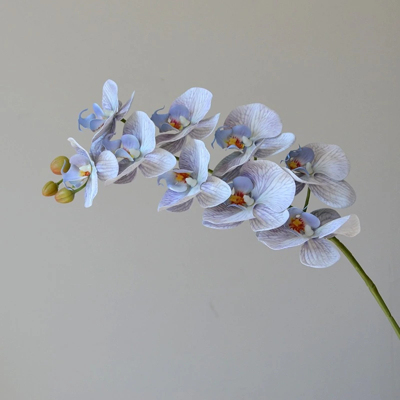 High quality 9heads butterfly orchid phalaenopsis latex artificial flowers dining table decoration wedding party home decor floral