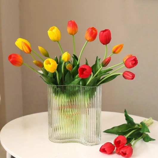 High quality soft PVC 5 heads artificial tulip flowers for home party decoration CB5TYJX
