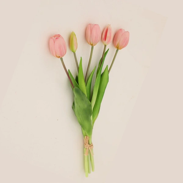 High quality soft PVC 5 heads artificial tulip flowers for home party decoration