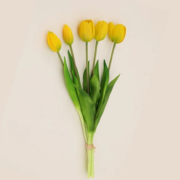 High quality soft PVC 5 heads artificial tulip flowers for home party decoration