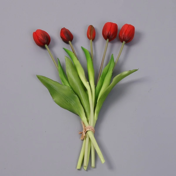 High quality soft PVC 5 heads artificial tulip flowers for home party decoration