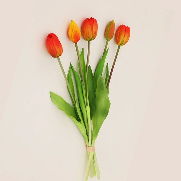 High quality soft PVC 5 heads artificial tulip flowers for home party decoration