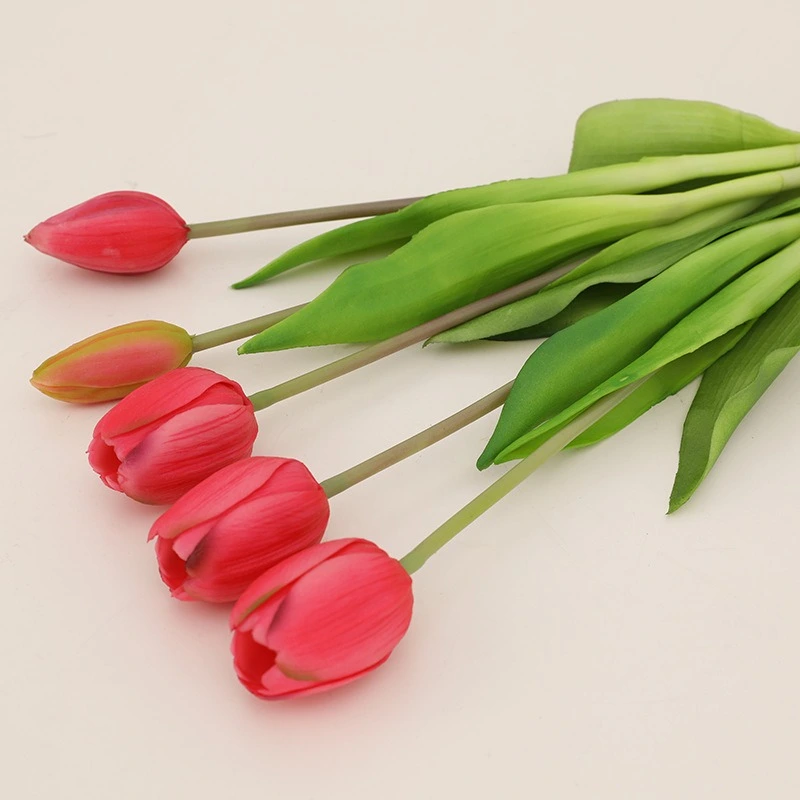High quality soft PVC 5 heads artificial tulip flowers for home party decoration