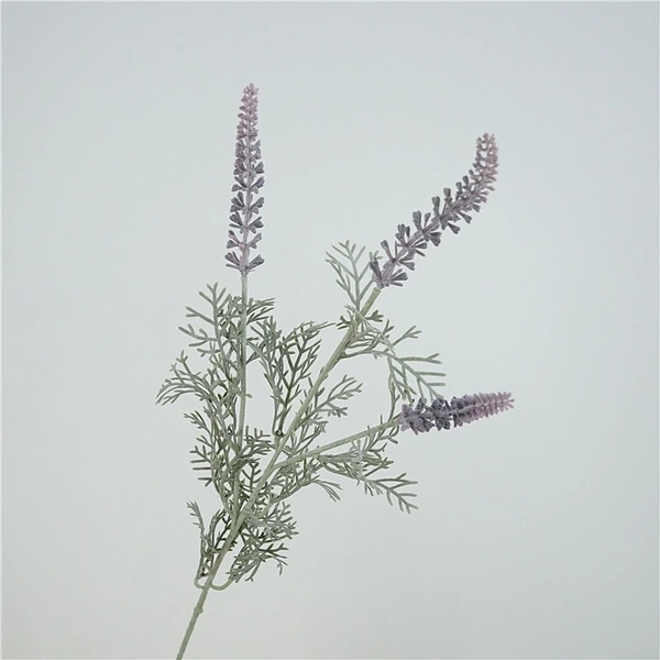High quality gradient flocking lavender bundle fake plants wedding bridle bouquet indoor outdoor home kitchen office decor