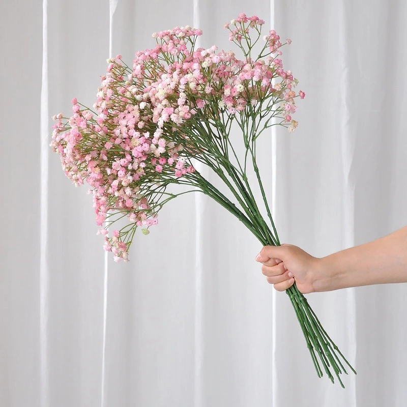 High quality big size hand feel artificial baby’breath for bridal bouquet home wedding decoration
