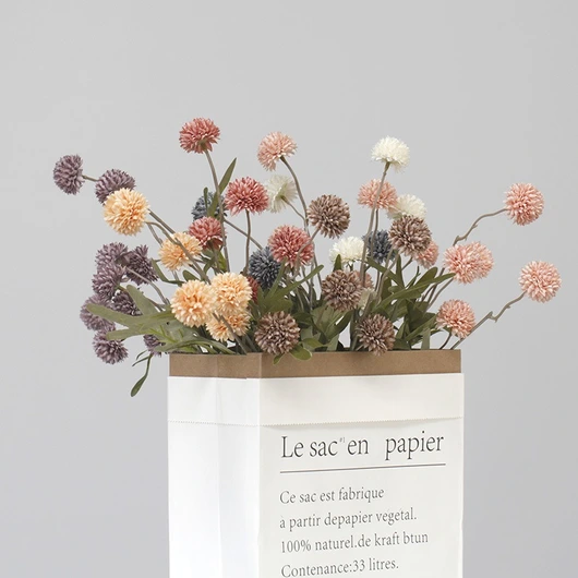 Retro 5 heads artificial dandelion and chrysanthemum ball bouquets for home wedding decoration CBQJ