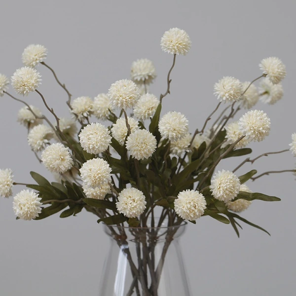 Retro 5 heads artificial dandelion and chrysanthemum ball bouquets for home wedding decoration