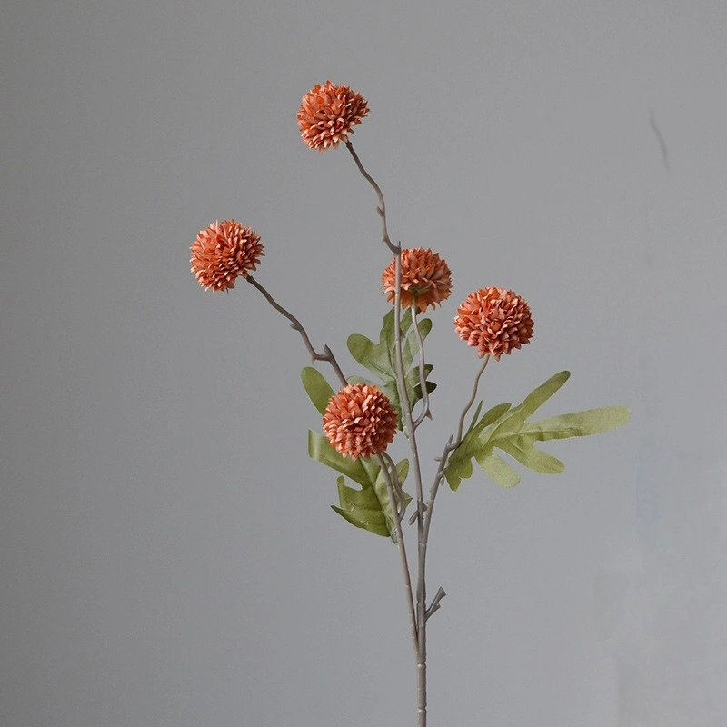 Retro 5 heads artificial dandelion and chrysanthemum ball bouquets for home wedding decoration