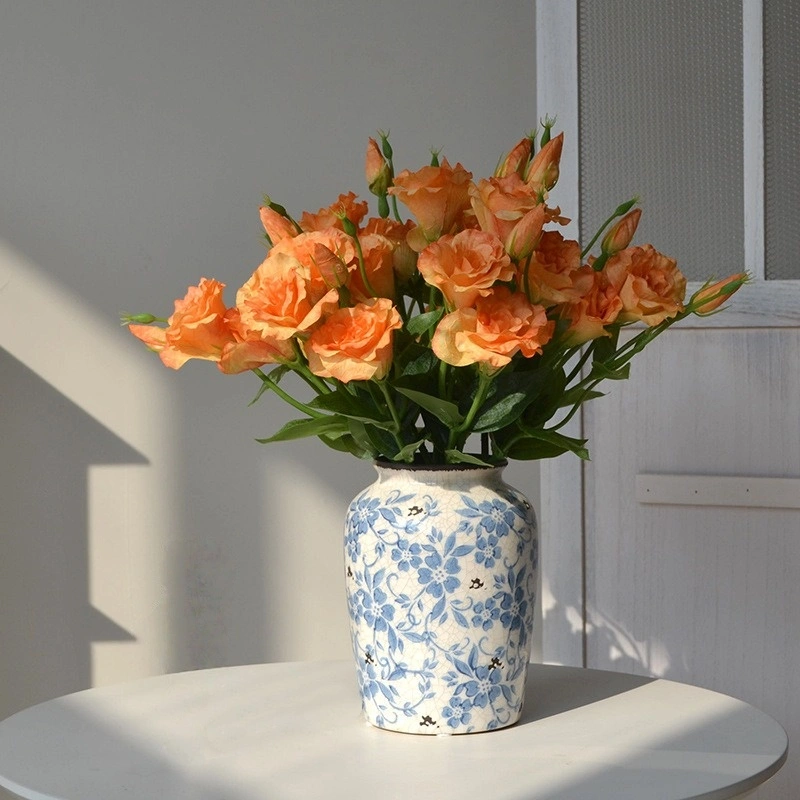 High quality artificial eustoma grandiflorum roses silk simulation flowers home wedding garden home party decoration