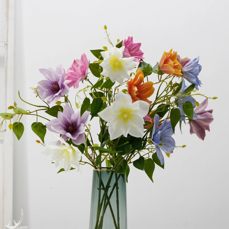 New design artificial hand feel clematis flower for home decoration
