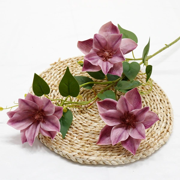 New design artificial hand feel clematis flower for home decoration