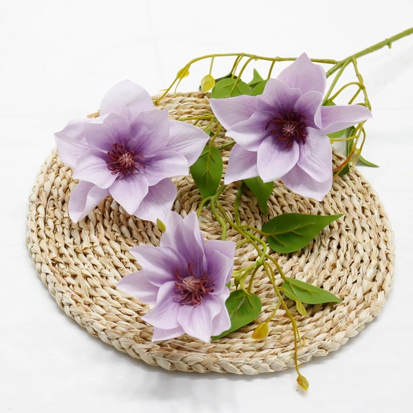 New design artificial hand feel clematis flower for home decoration