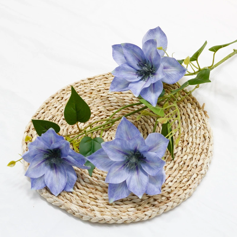 New design artificial hand feel clematis flower for home decoration